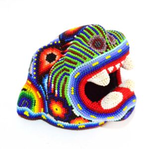 Head of jaguar : Huichol Art