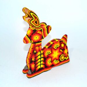 Deer lying down : Huichol Art
