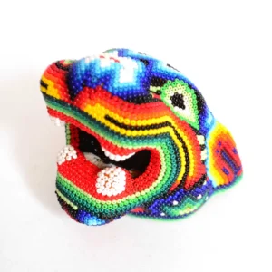 Kopf eines Jaguars : Huichol Kunst