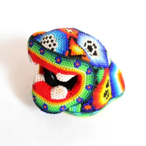 Kopf eines Jaguars : Huichol Kunst