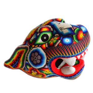 Kopf eines Jaguars : Huichol Kunst
