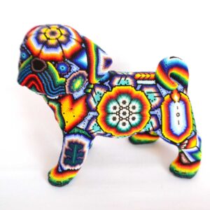 Cão pug : Arte Huichol