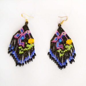 Huichol-Ohrringe aus Mikrochaquira | Huichol