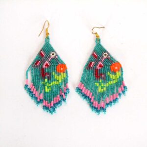 Huichol-Ohrringe aus Mikrochaquira | Huichol