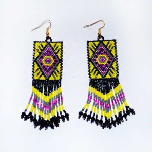 Boucles d'oreilles Huichol de microchaquira | Huichol