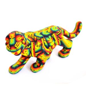 Jaguar caminando | Arte Huichol