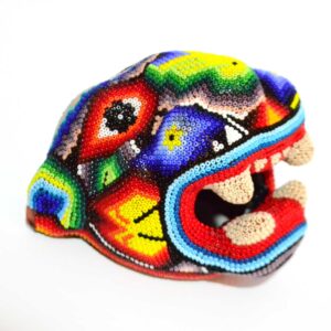 Tête de jaguar : Huichol Art