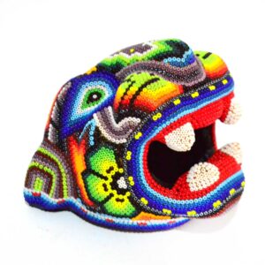 Kopf eines Jaguars : Huichol Kunst