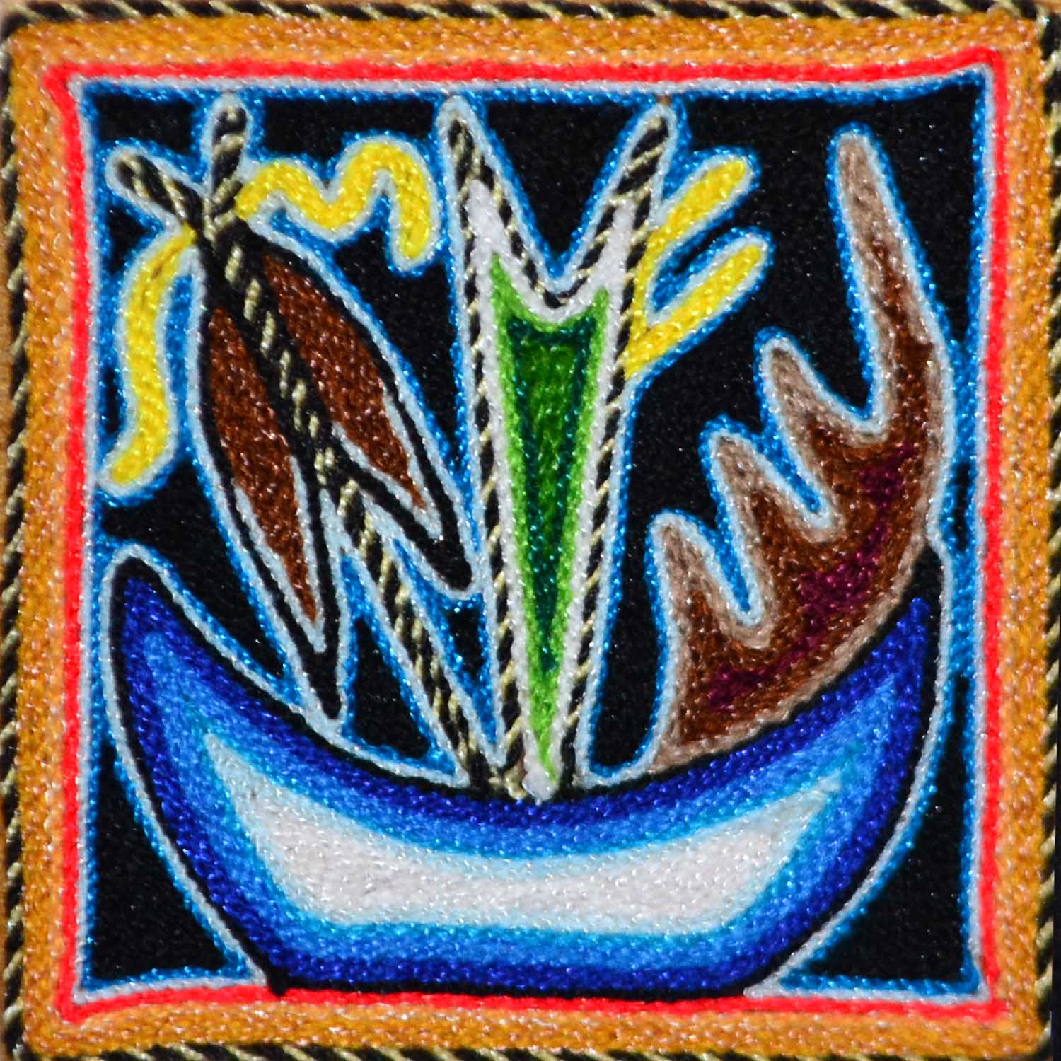 Huichol art worsted board