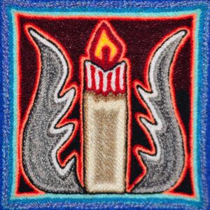 Tábua de lã de Huichol art