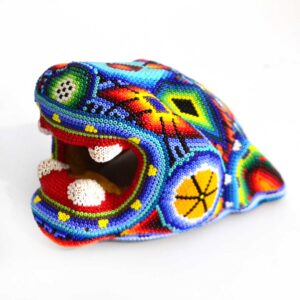 Art Huichol tête de jaguar