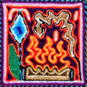 Tábua de lã de Huichol art