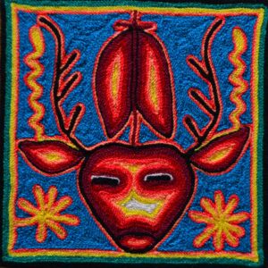 Tableau peigné d'art Huichol