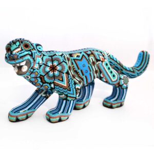 Gehender Jaguar Huichol Art