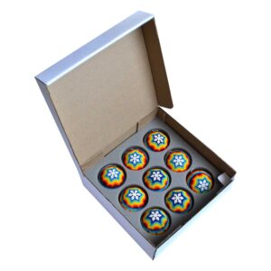 Kugelset mit Huichol-Kunst