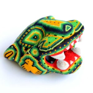 Cabeza de jaguar en arte huichol